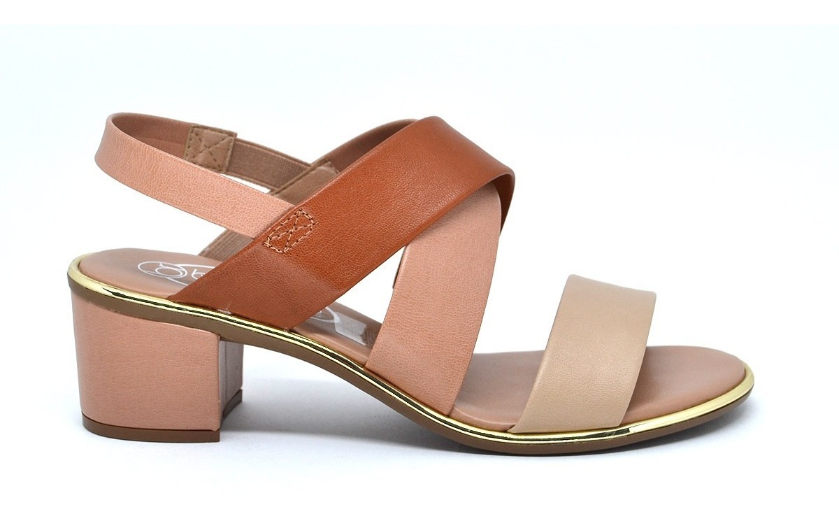 sandalia salto medio confortavel