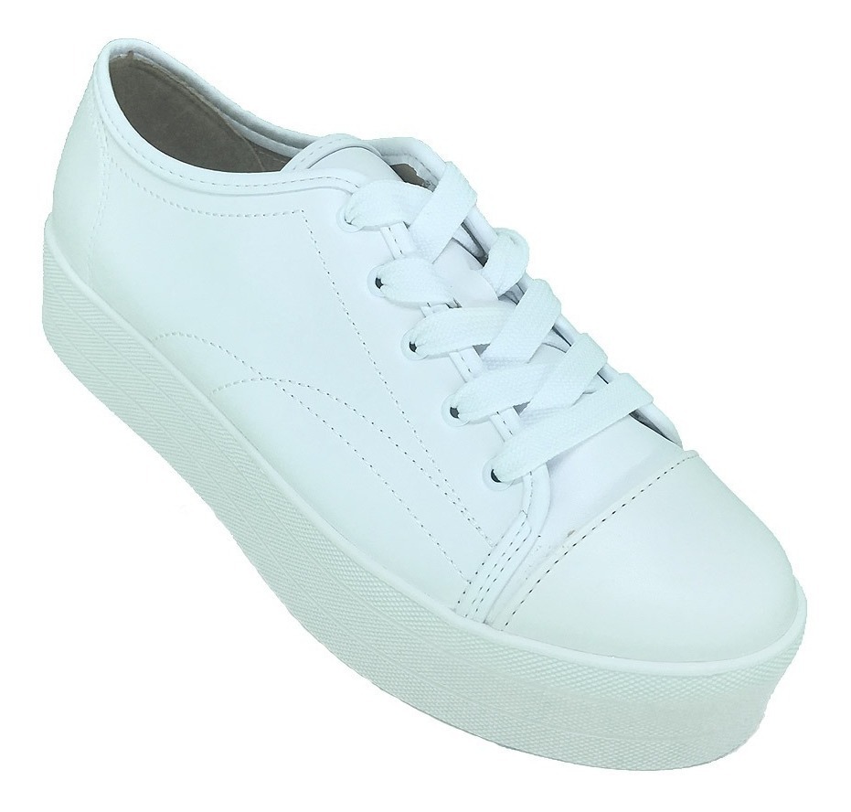 tenis branco plataforma alta