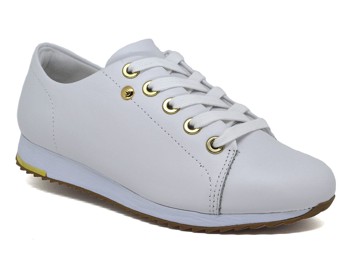 Tênis Casual Feminino Couro Conforto Original Usaflex V9109 - Loja Elza  Calçados