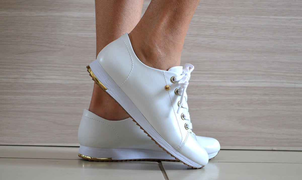 Tênis Casual Feminino Couro Conforto Original Usaflex V9109 - Loja Elza  Calçados