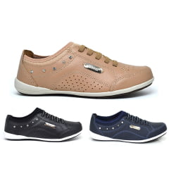 tenis casual feminino em couro